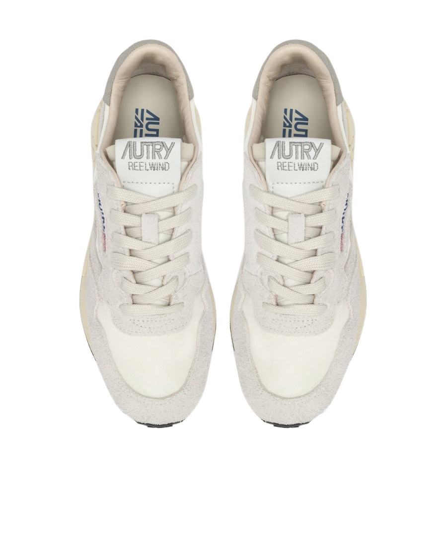 Autry Reelwind Low Sneakers In White Suede And Nylon In White