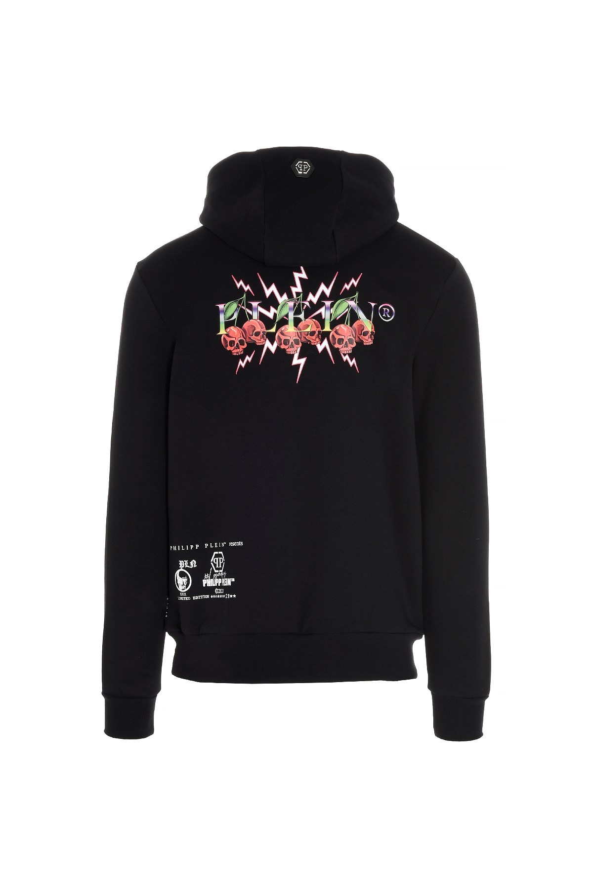 PHILIPP PLEIN RHINESTONE-CHERRIES COTTON HOODIE