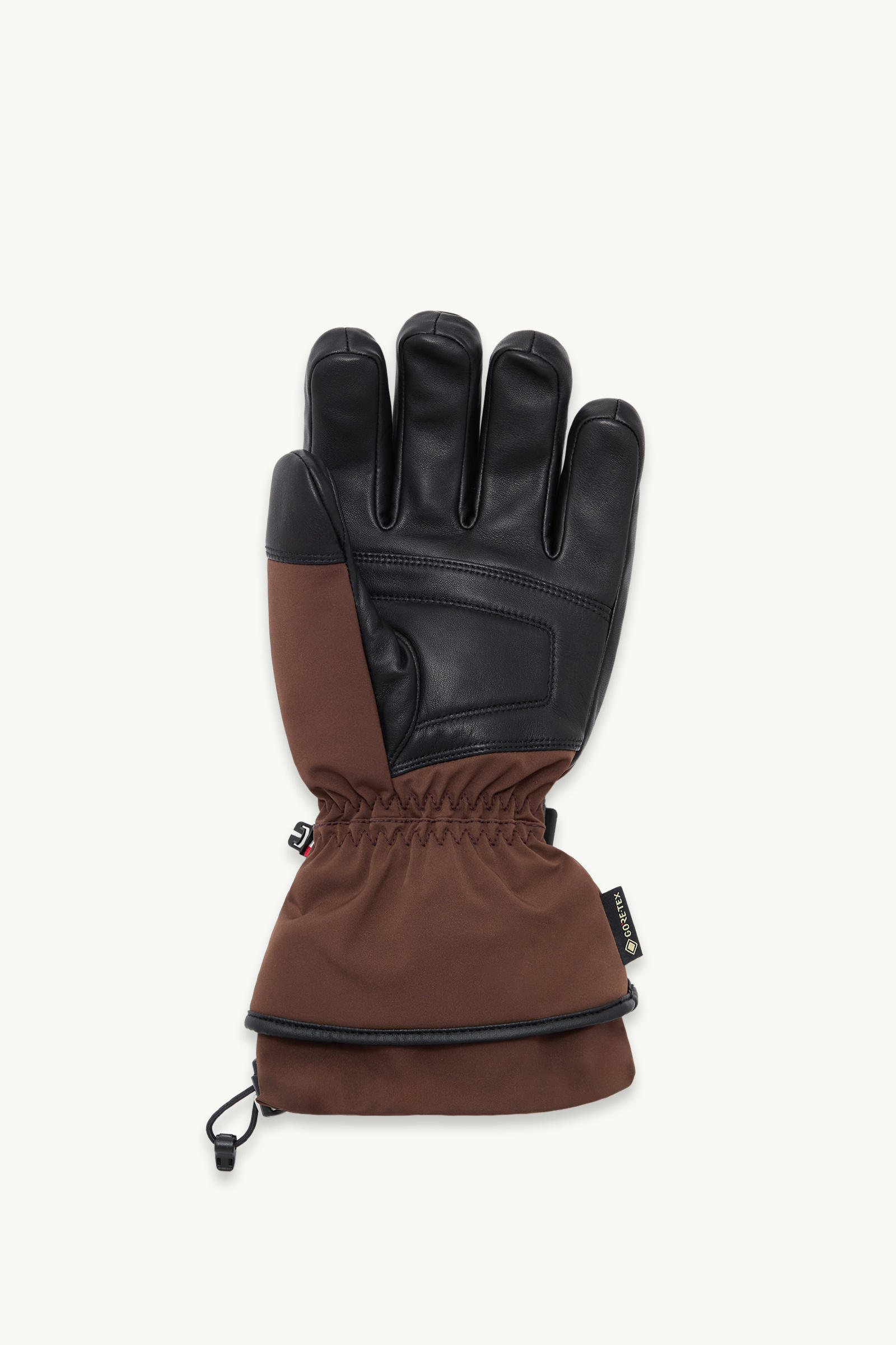 Moncler Grenoble Leather Gloves In Brown