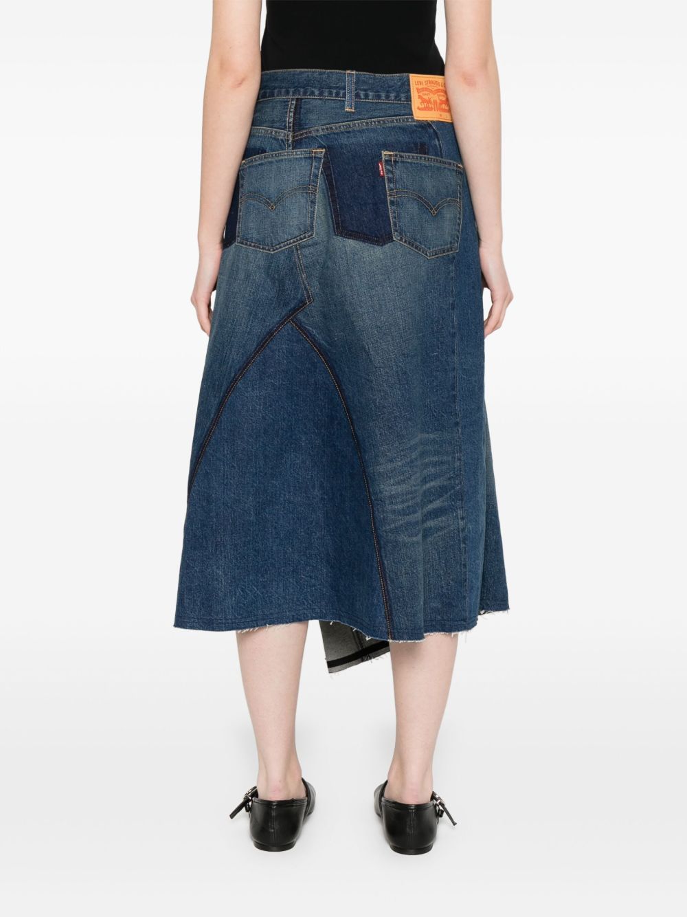 Junya Watanabe Skirt With Back Pockets And Contrast Stitching