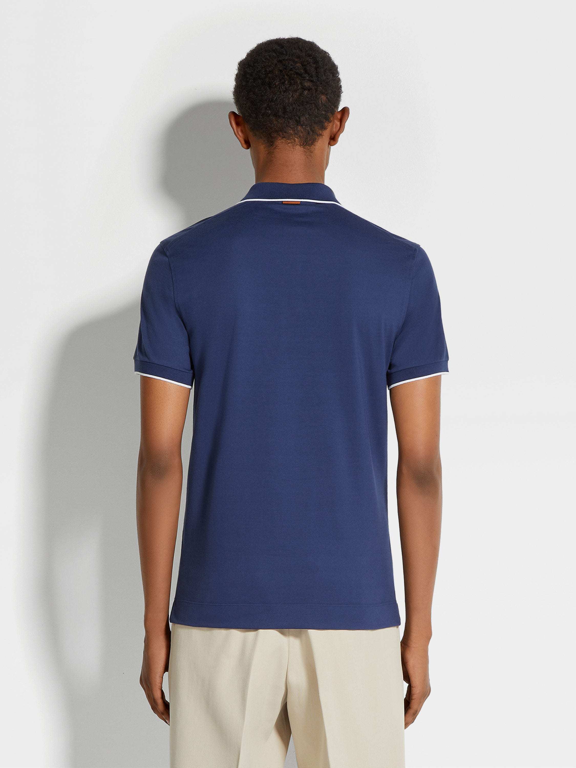Shop Zegna Short-sleeved Polo Shirt In Blue