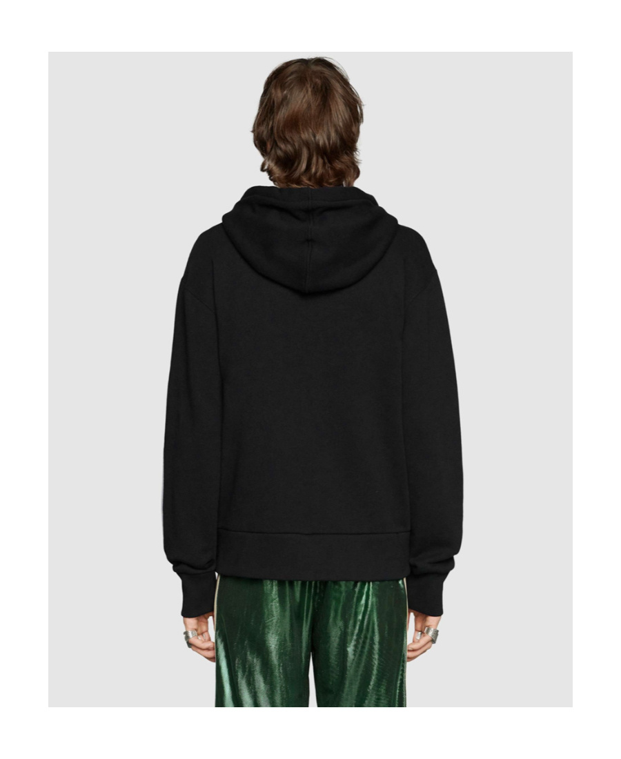 Gucci Leopard Head Embroidered Hooded Casual Jacket In Black