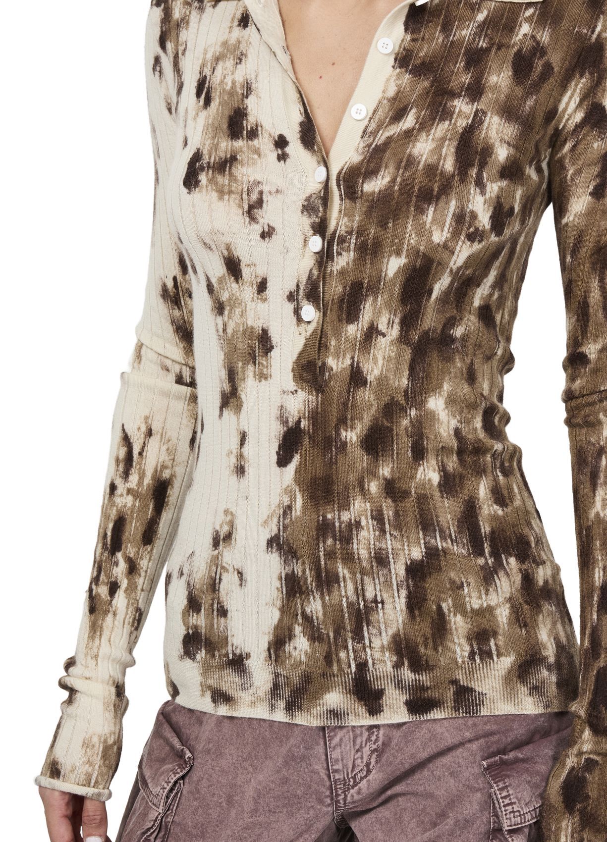 Attico Long Sleeve Cardigan In Multicolor