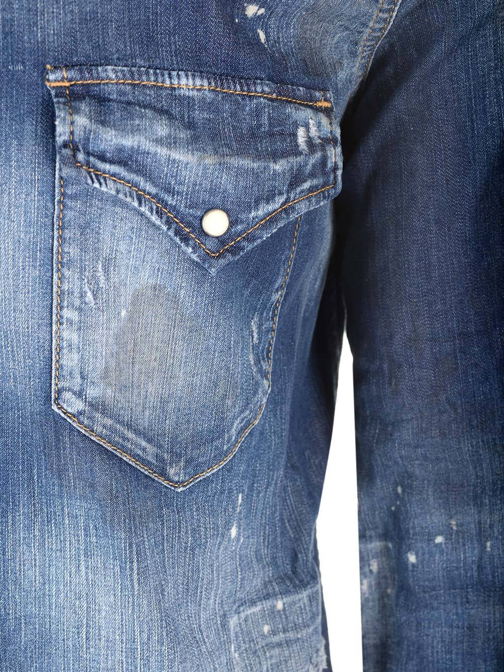 Dsquared2 Fashion Western Shirt In Blue