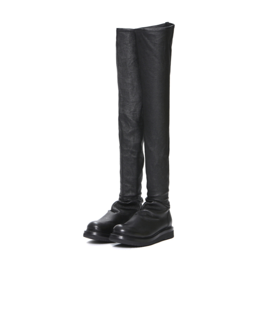 Rick Owens Old Stretch Over-the-knee Boots In Black