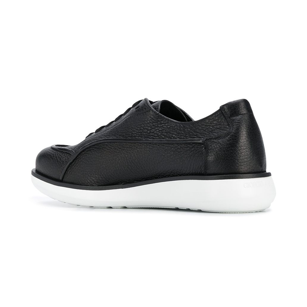 Giorgio Armani Two-tone Low-top Sneakers In Black