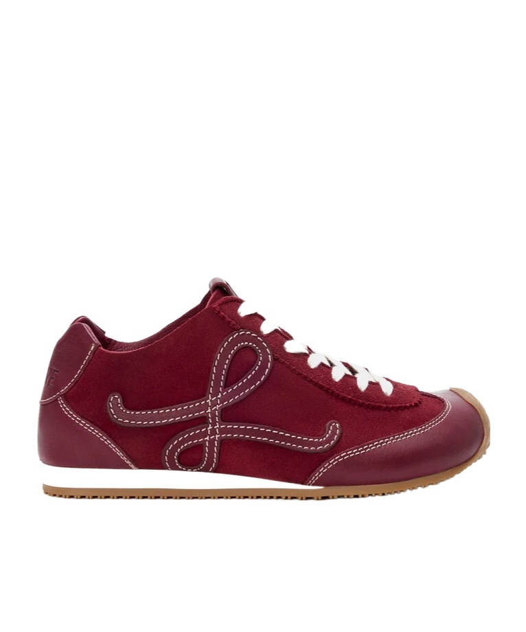 Loewe Suede Ballet Runner 2.0 Sneakers In Burgundy