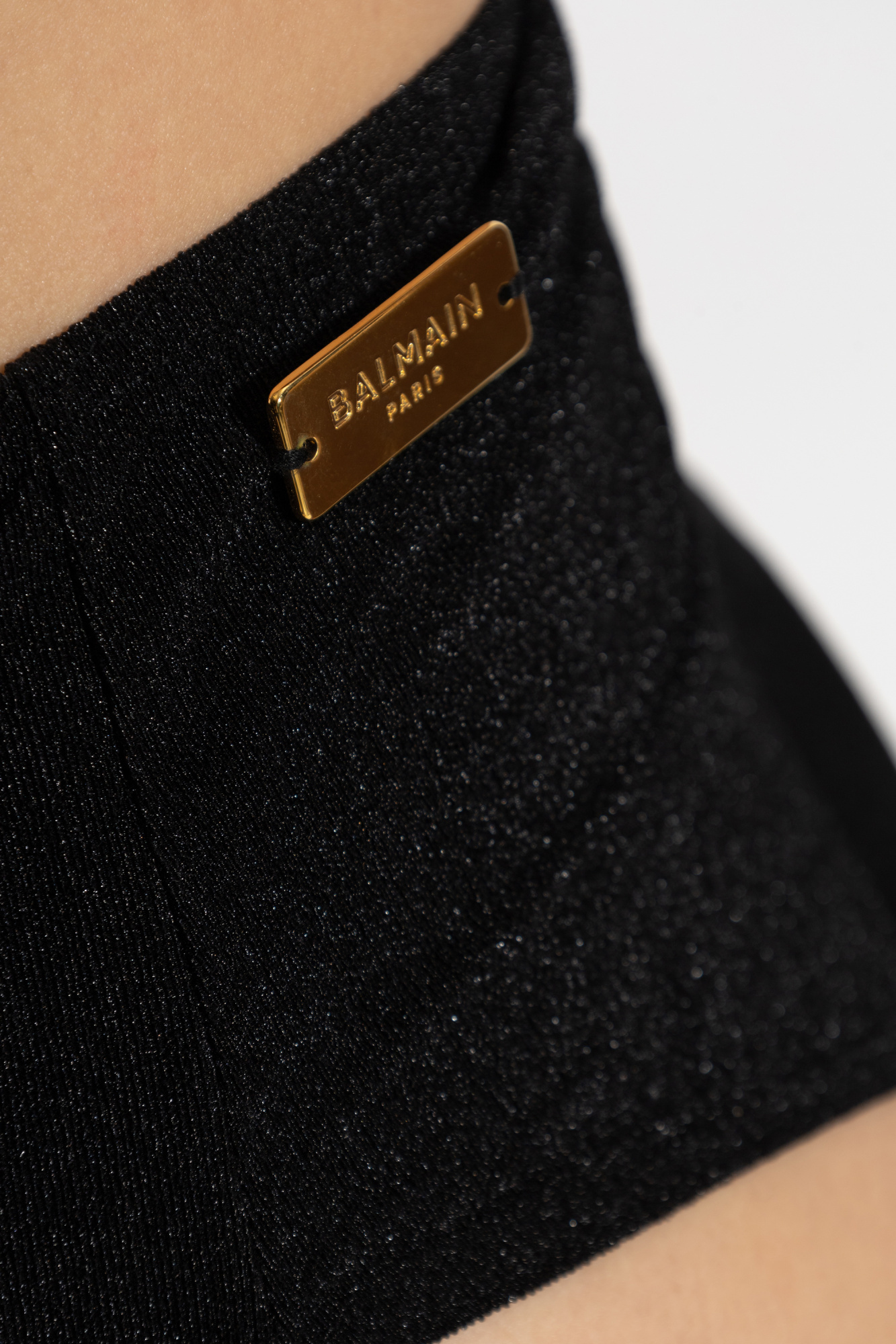 Balmain One-shoulder One-piece Swimsuit In Black