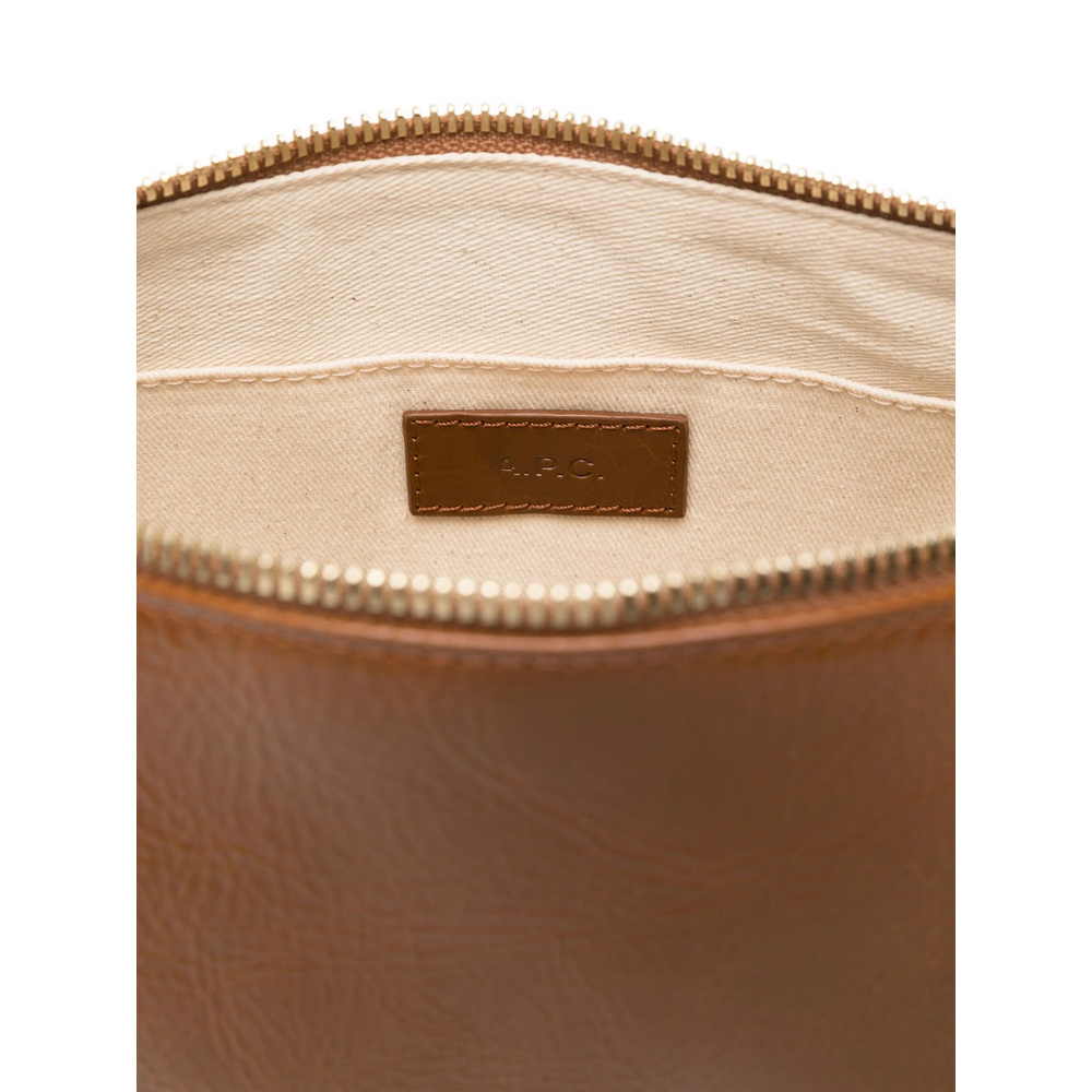 Apc Leather Buckle-detail Tote Bag In Brown