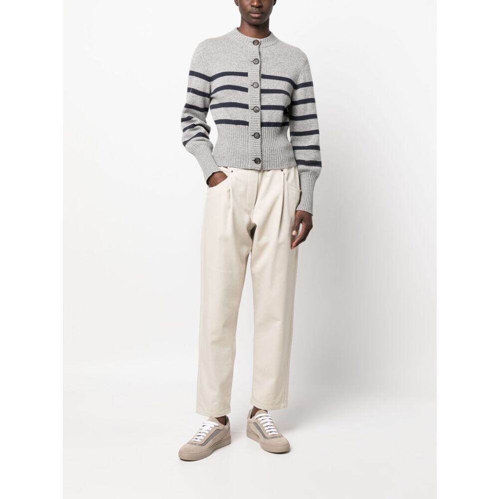 Brunello Cucinelli High Rise Baggy Trousers For Women In Neutral