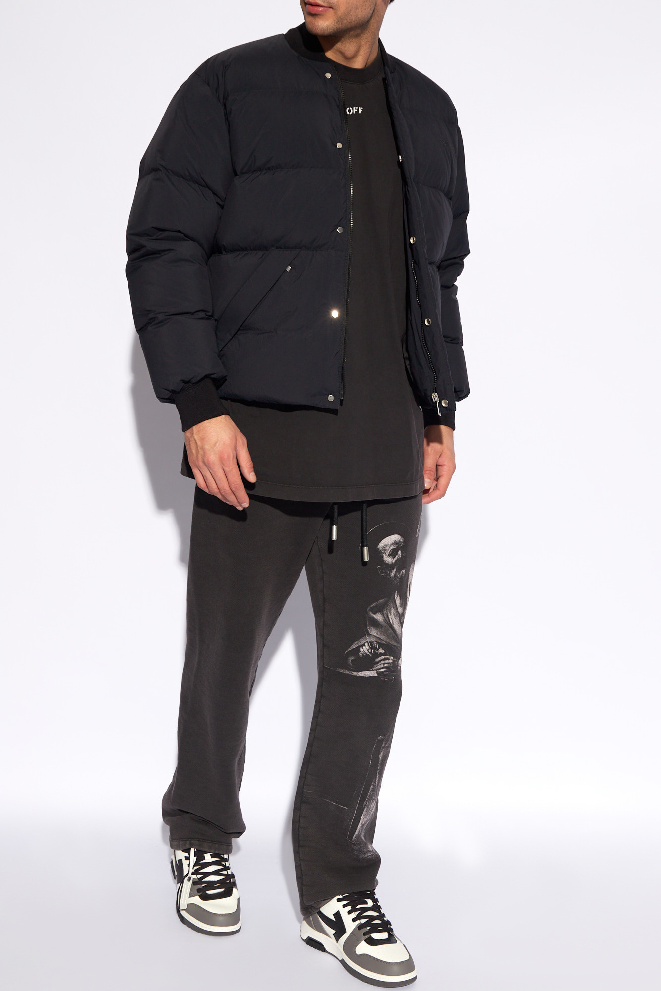 Off-white Arrows-motif Down Jacket In Black