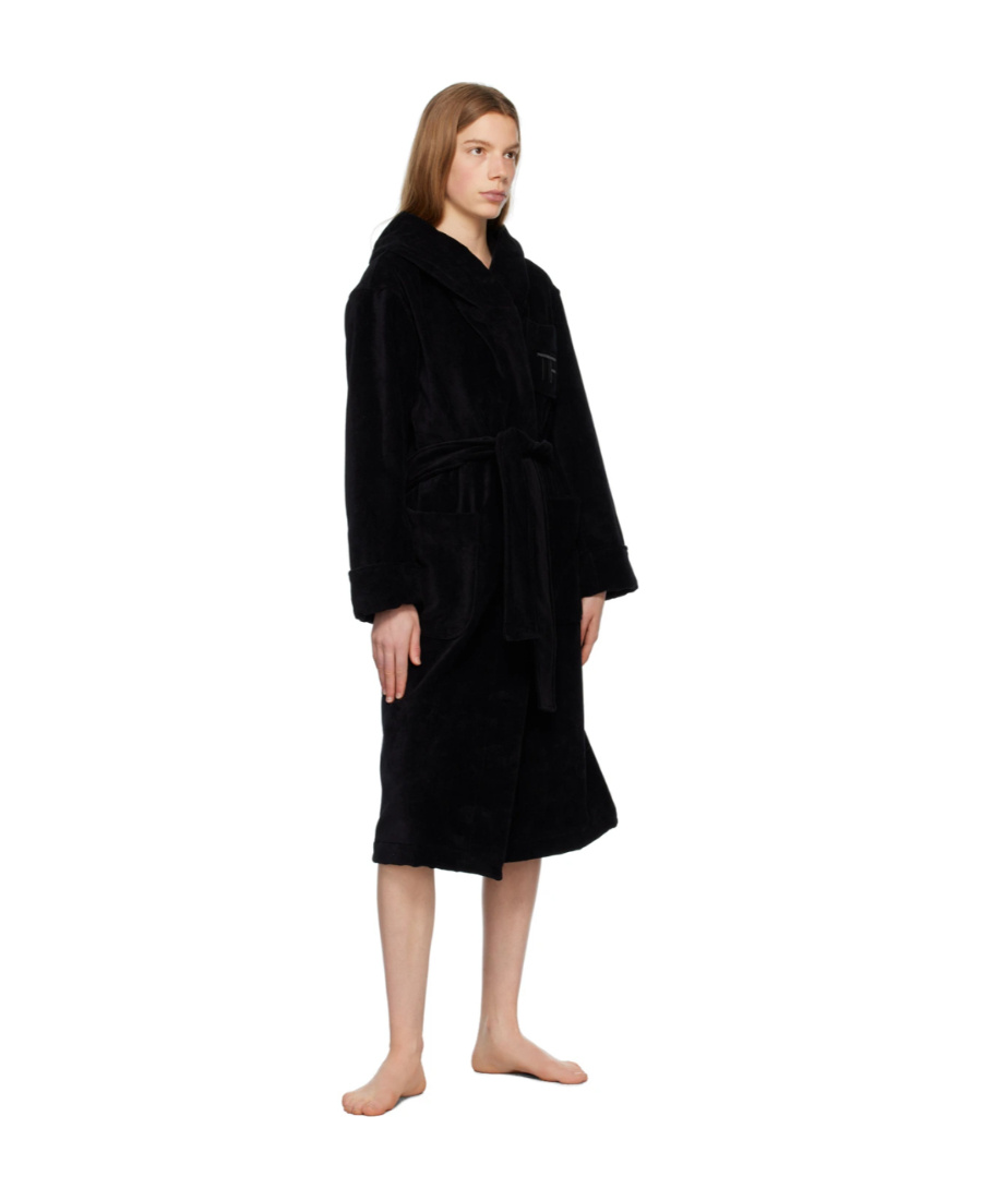TOM FORD HOODED COTTON BATH ROBE