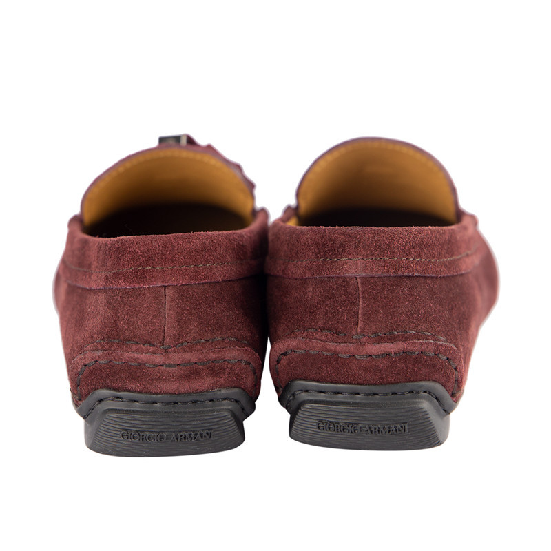 Giorgio Armani Logo Tassel Business Casual Shoes In Red