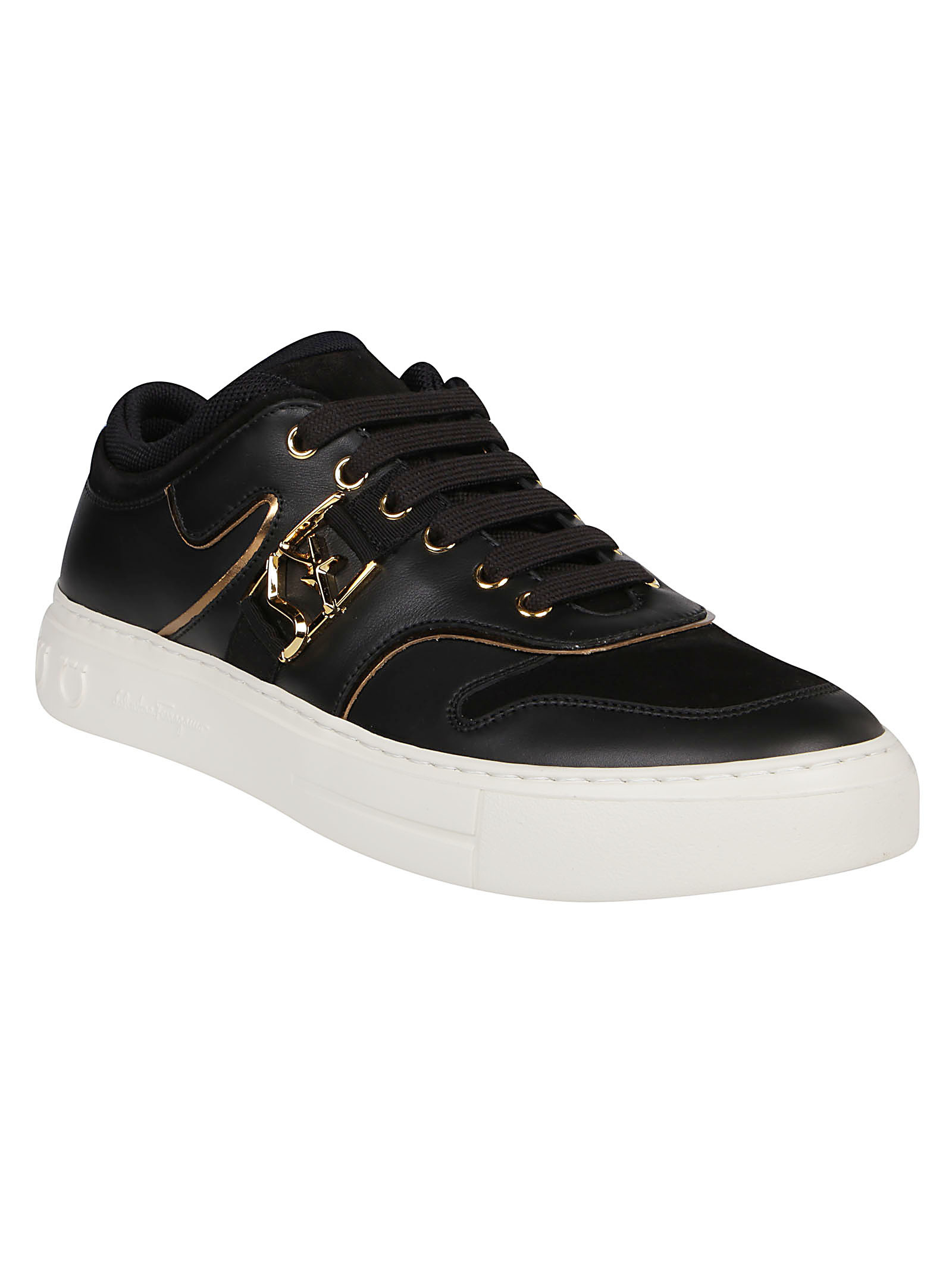 Ferragamo Borg Logo Low-top Sneakers In Multi