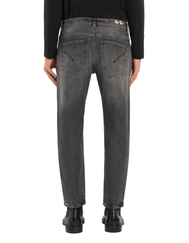 Dondup Vintage Black Wash Carrot Fit Jeans In Black