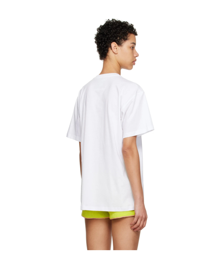 Moschino T-shirt With Round Neck And Short Sleeves In White