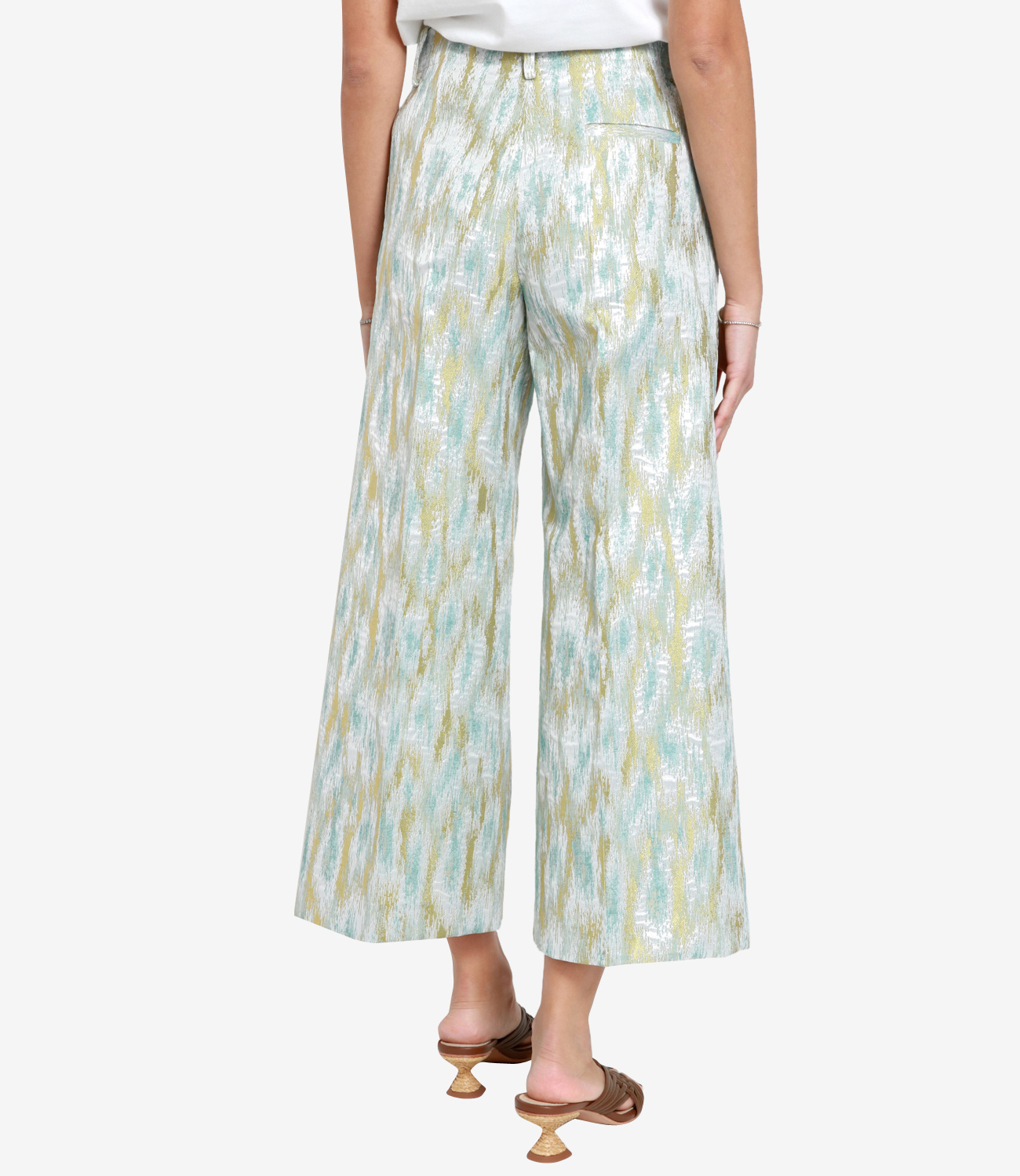 Shop Erika Cavallini Wide-leg Cropped Trousers In White