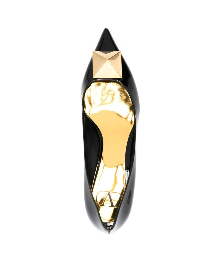 Valentino Lacquered Leather High Heels In Black
