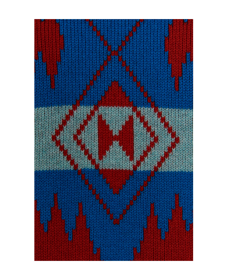 Shop Alanui Intarsia-knit Belted-waist Cardigan In Blue