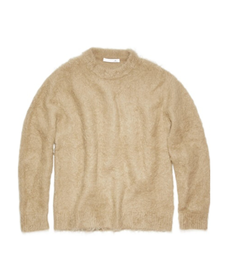 Shop Acne Studios Crewneck Knitted Sweater In Nude