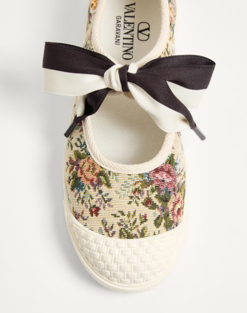 Valentino Bay By Bay Jacquard Ballet Flats In Nude