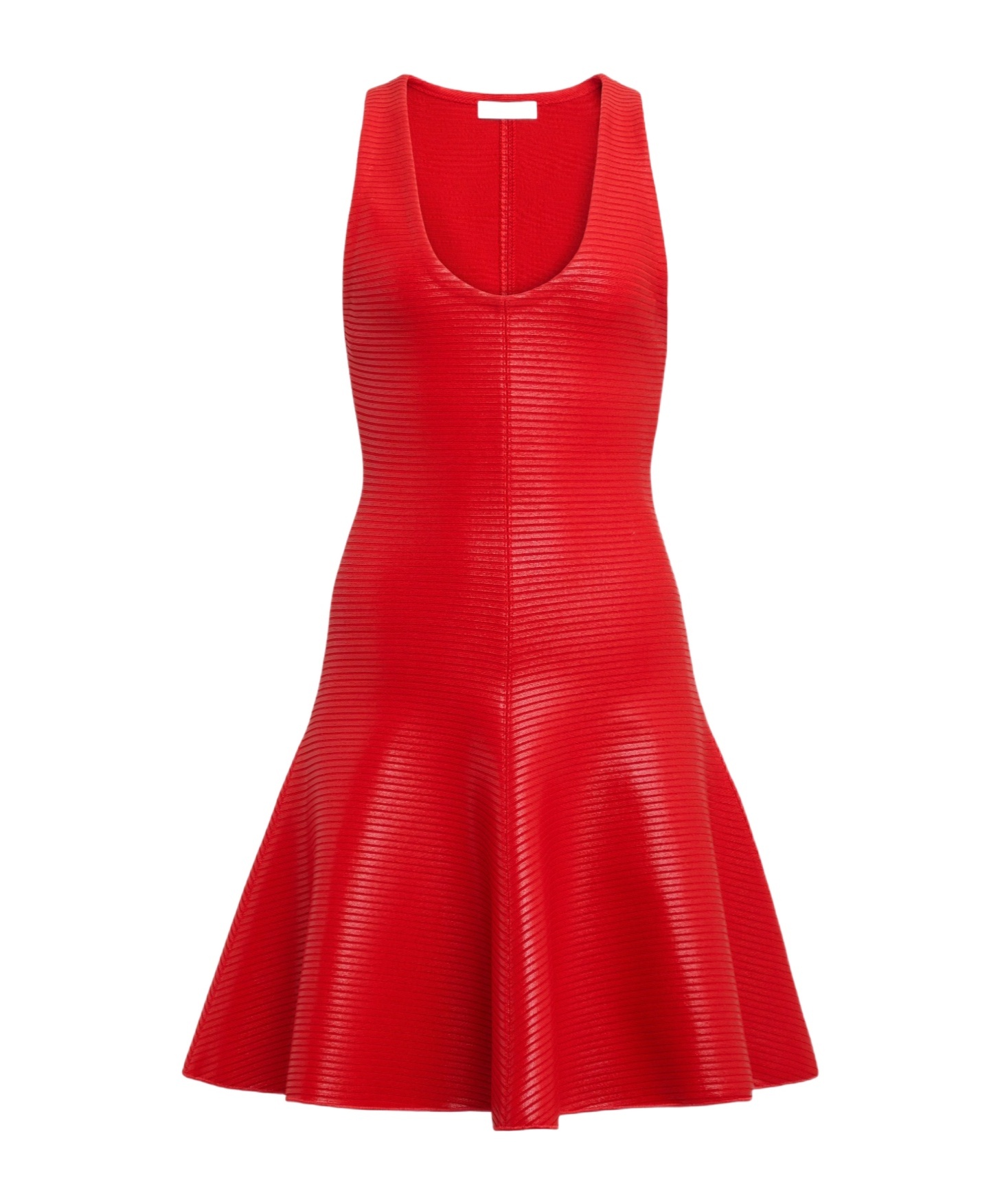 Alaïa Coated Ribbed-knit Mini Dress In Red