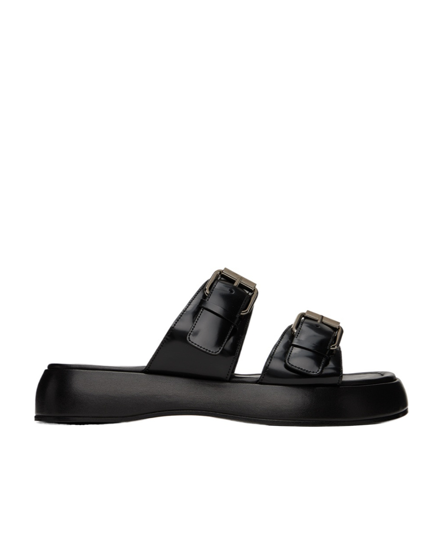 By Far Wyatt Flat-soled Sandals In Black