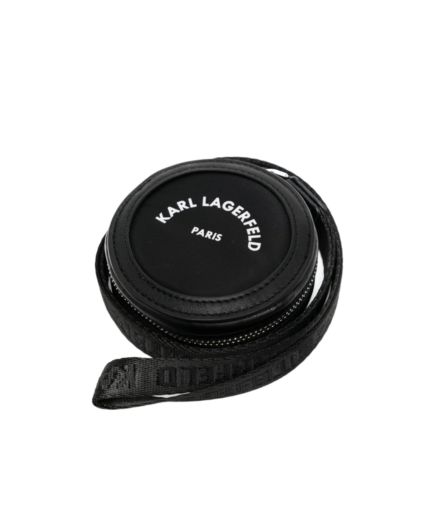 Karl Lagerfeld Logo-print Round Coin Purse In Black