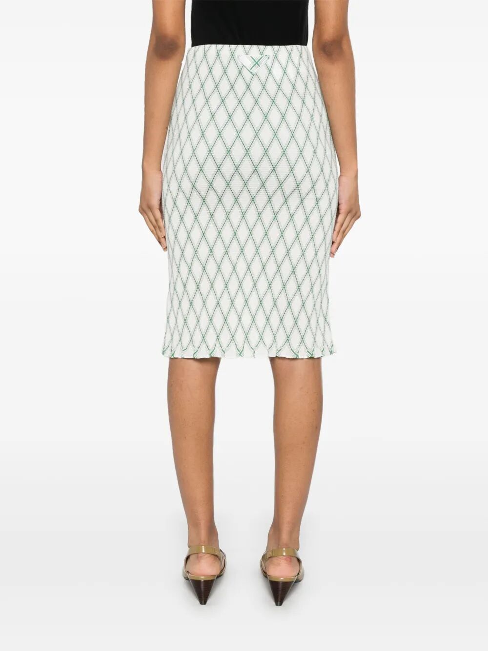 Prada Pattern Skirt In Green