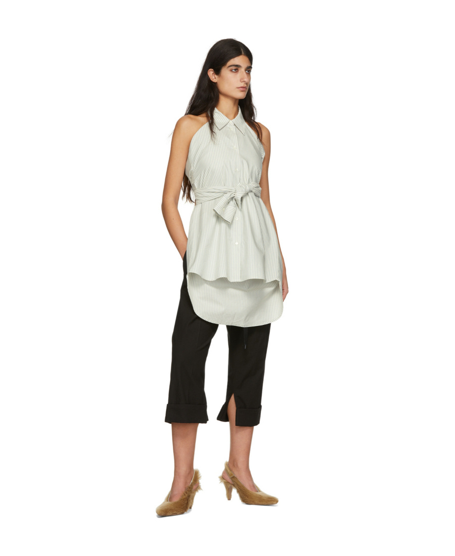 Mm6 Maison Margiela Slit-detail Cropped Trousers In Black