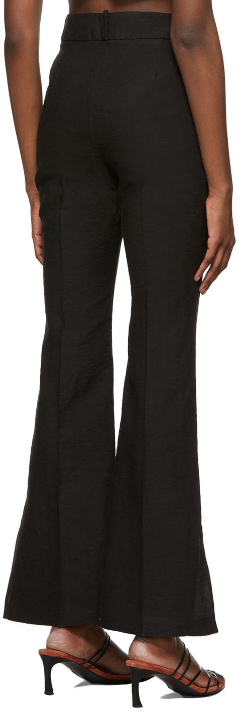 Yuzefi Black Flared Trousers In Black