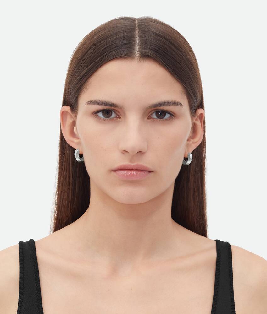 Bottega Veneta Twisted Ring Earrings In White