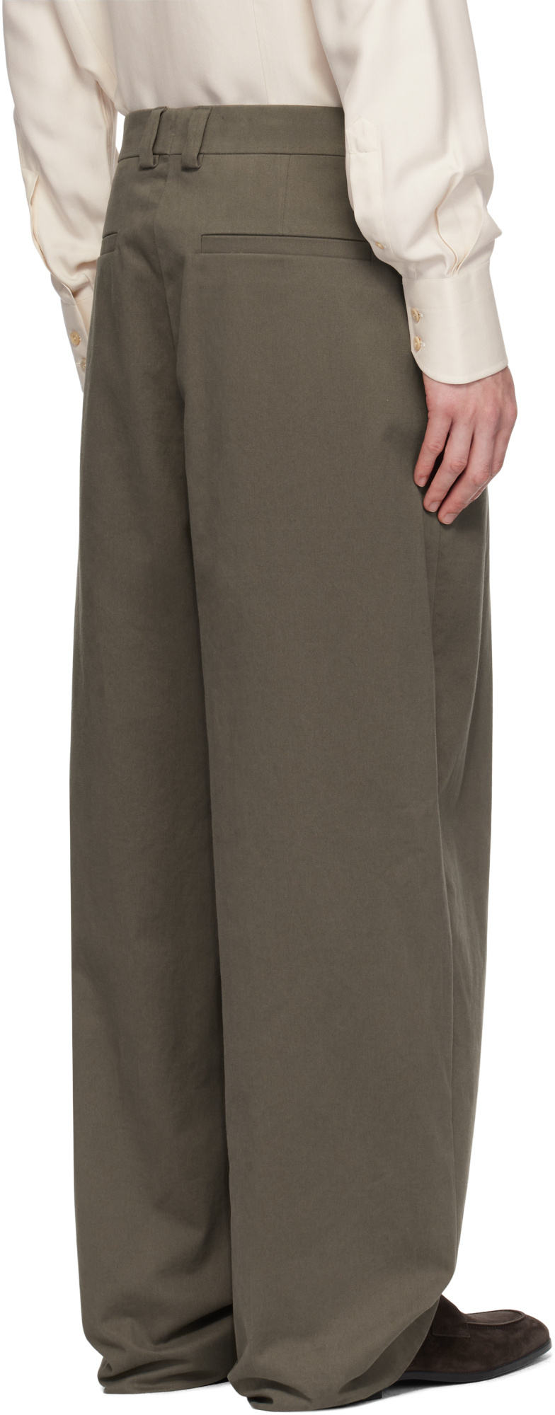 Ferragamo Wide-leg Pleated Trousers In Brown