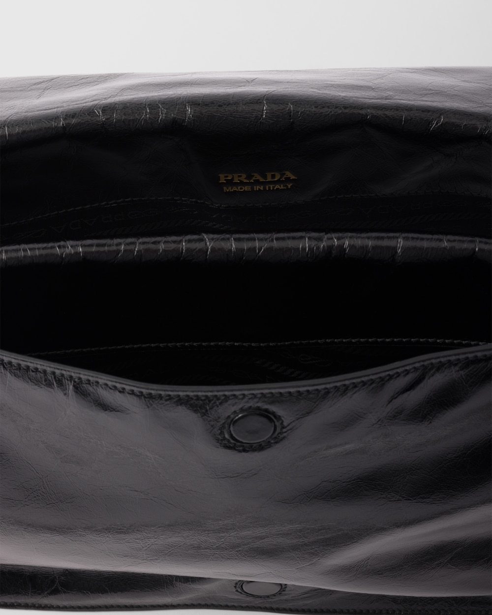 Prada Flap Soft Leather Shoulder Bag In Black