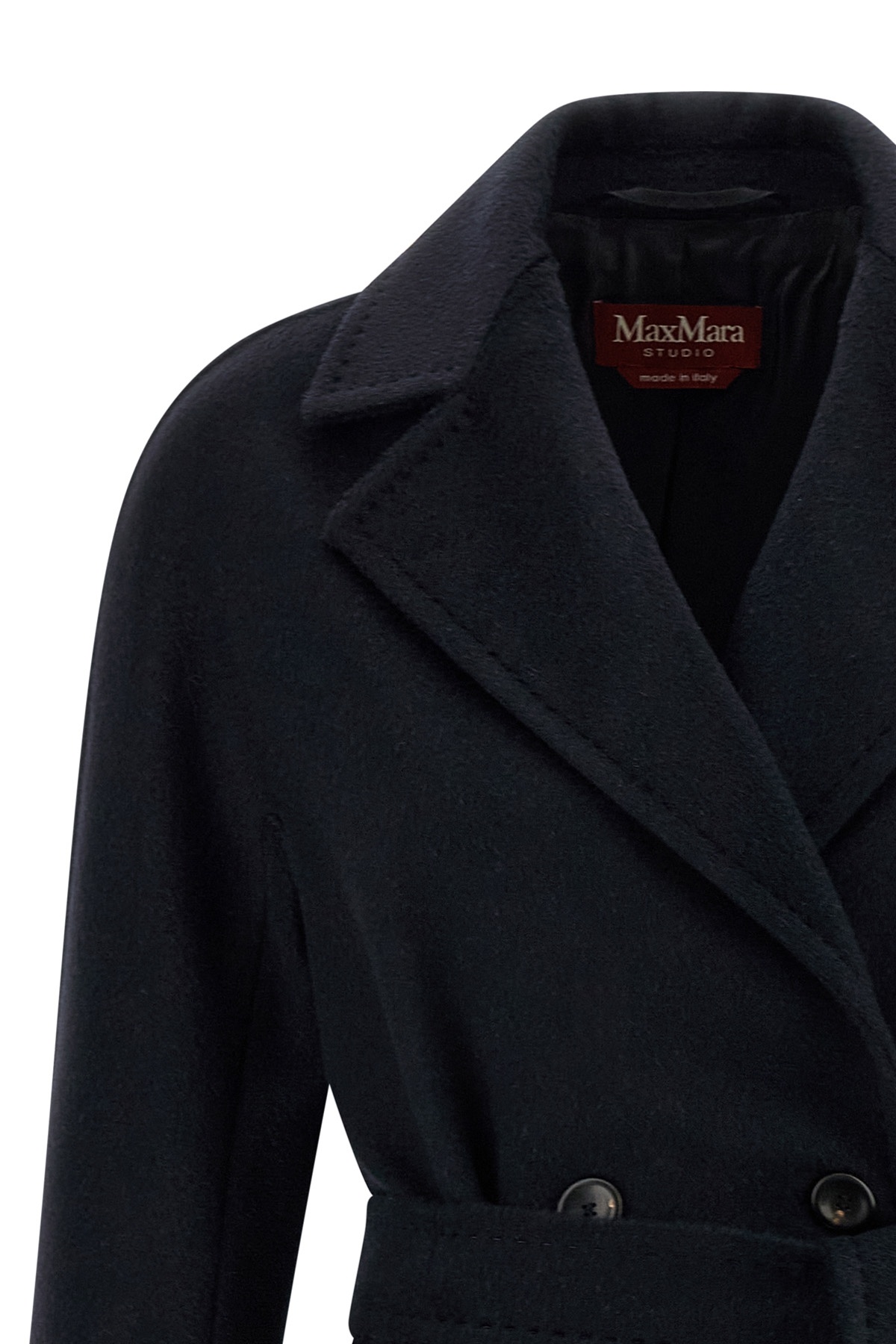 Max Mara Studio Panteon Double-breasted Coat In Black