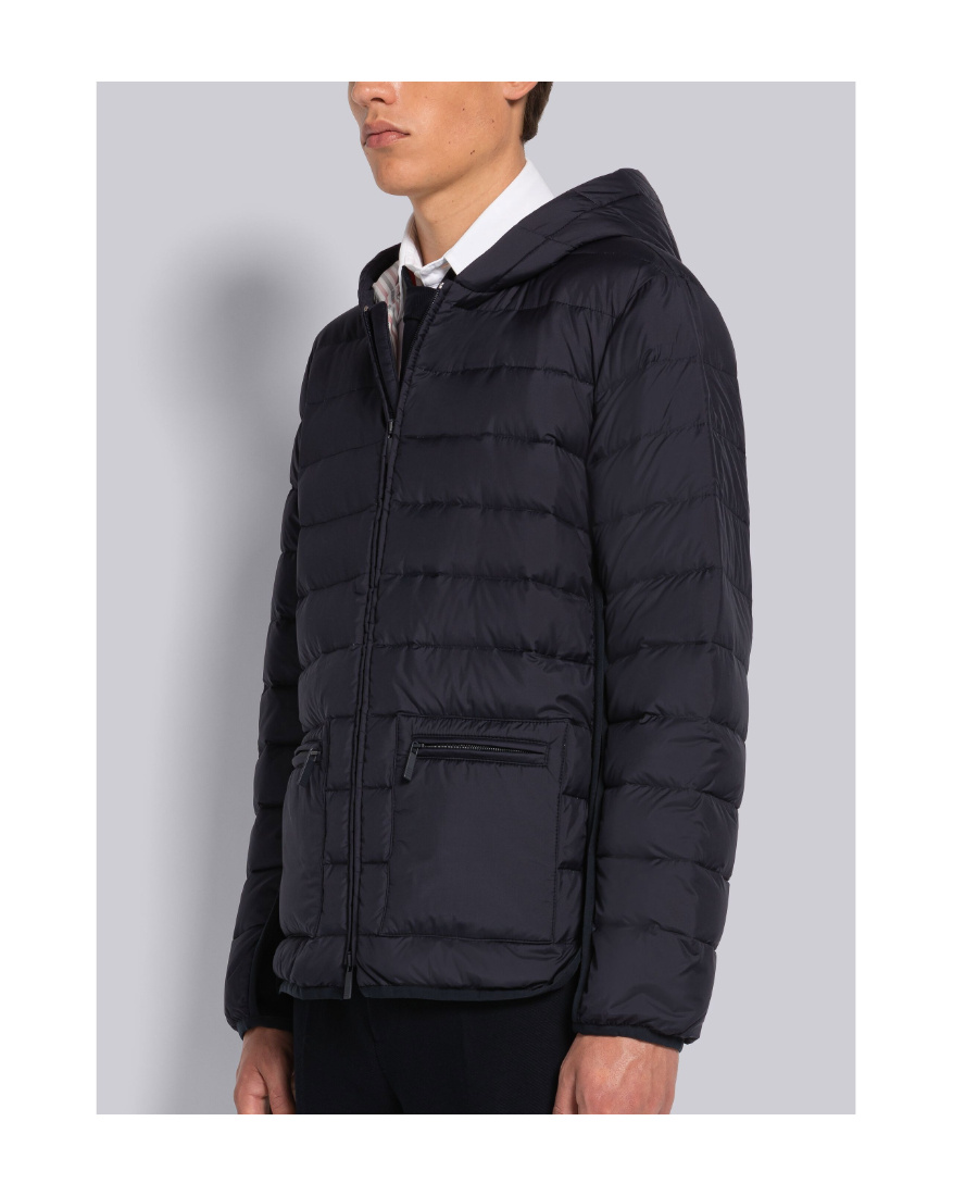 Thom Browne Zip-front Padded Jacket In Black