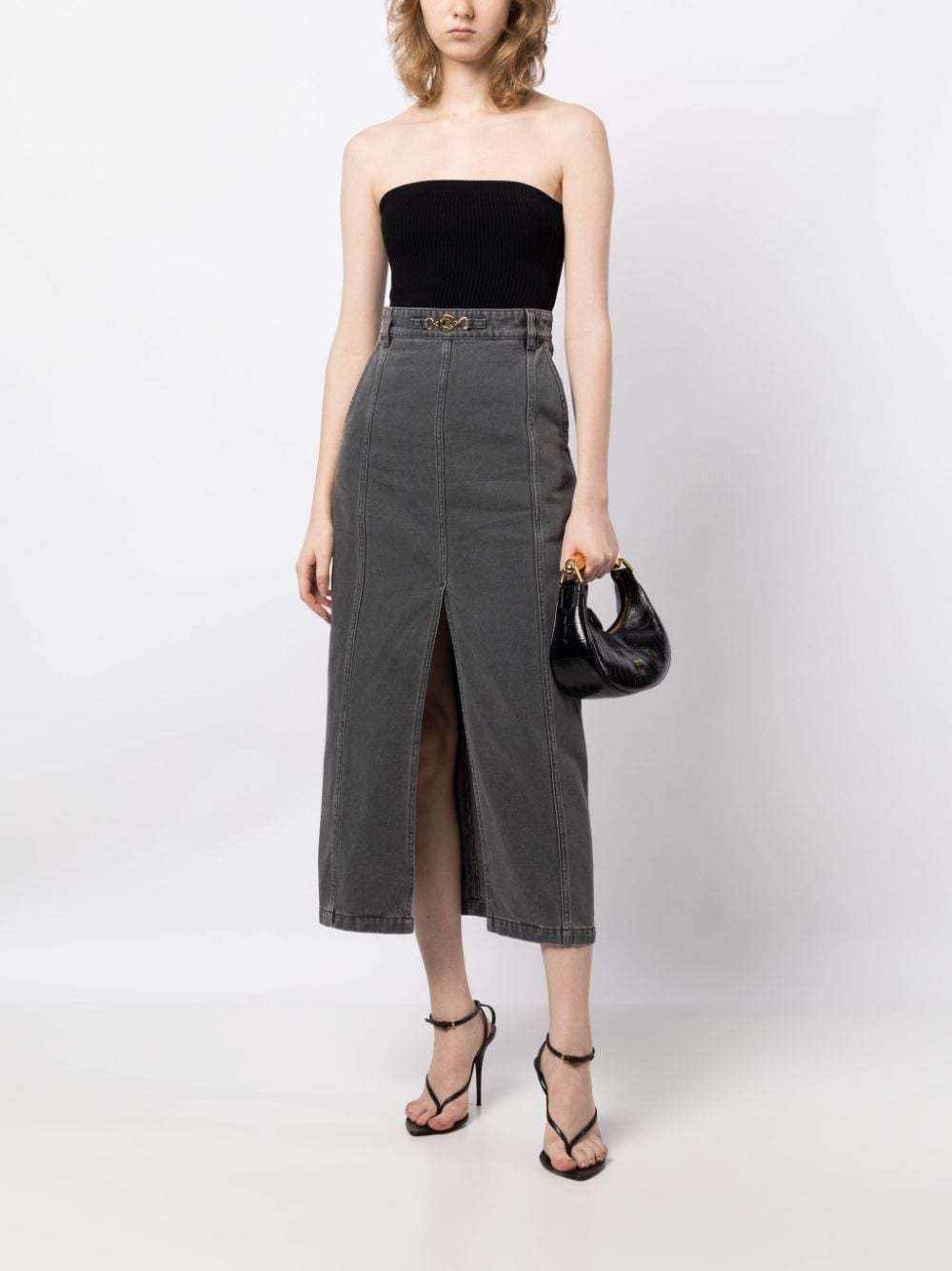 Patou Chic Midi Skirt In Black