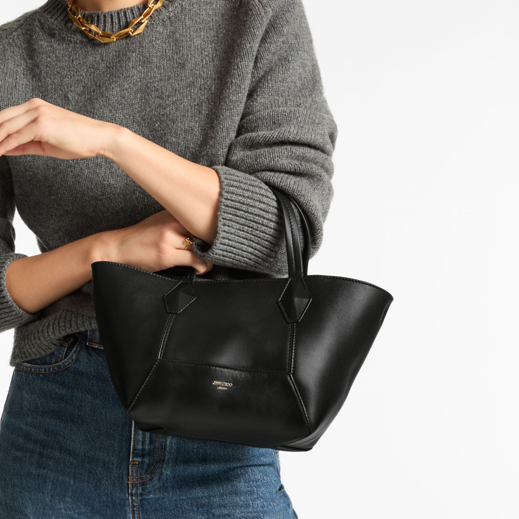 JIMMY CHOO JIMMY CHOO DIAMOND LOGO PRINTED SMALL TOTE BAG