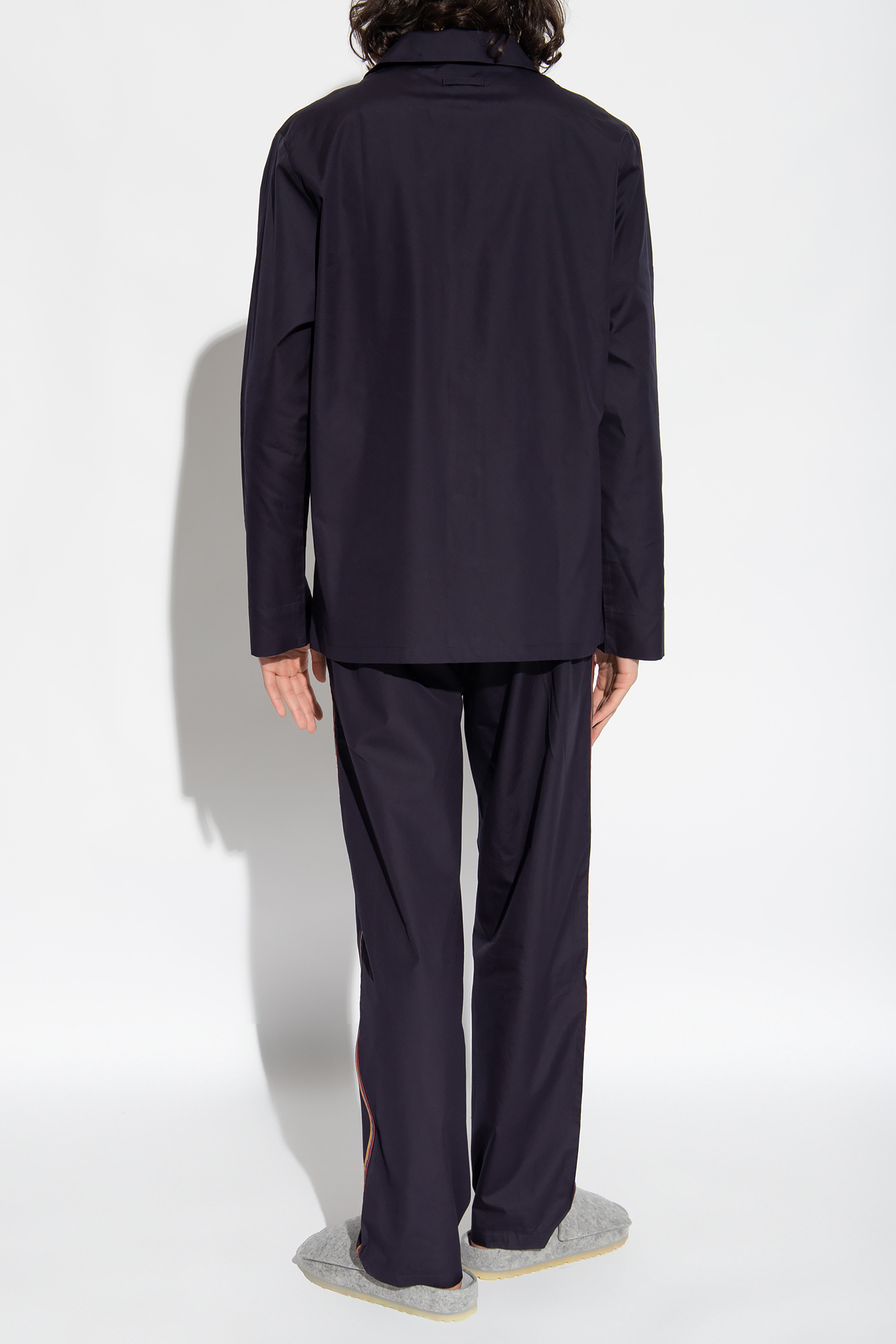 PAUL SMITH STRIPE-TRIM LONG-SLEEVE PYJAMA SET