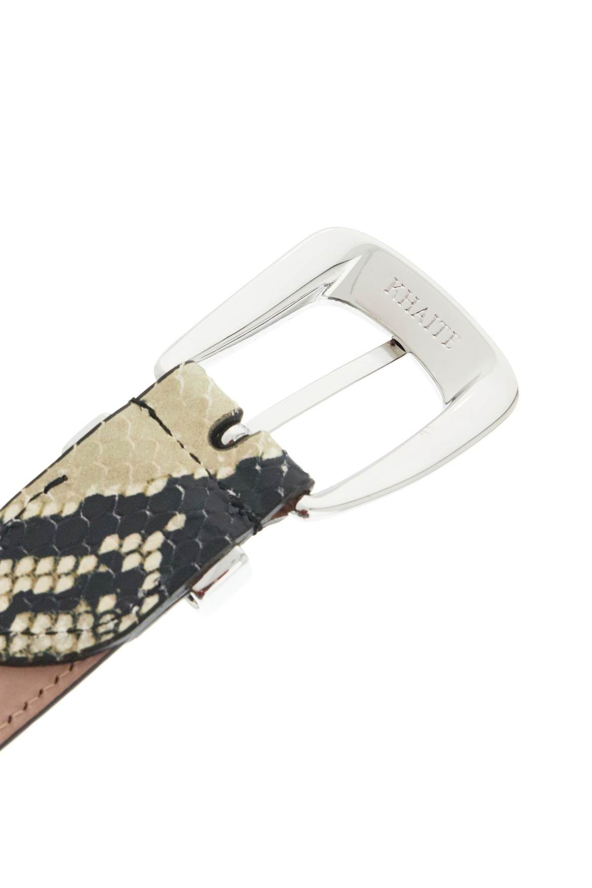 Khaite Benny Belt In Python Embossed In Multicolor