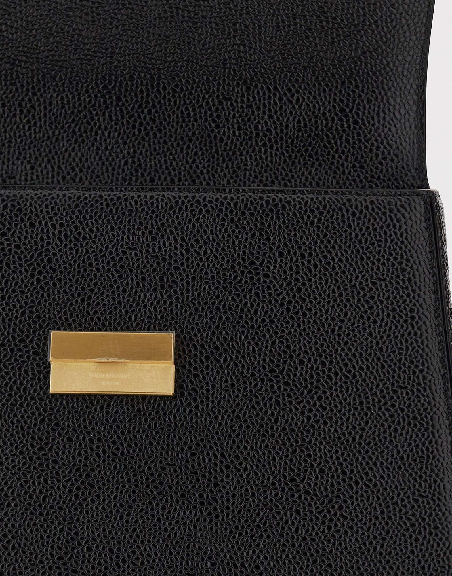 Thom Browne Grained-leather Tote Bag In Black