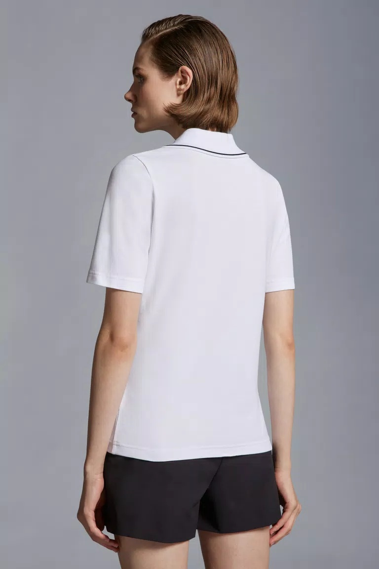 Moncler Pacth Polo In White