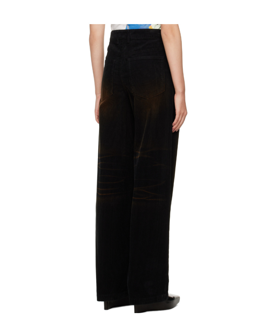 We11 Done Logo Wide-leg Casual Pants In Black
