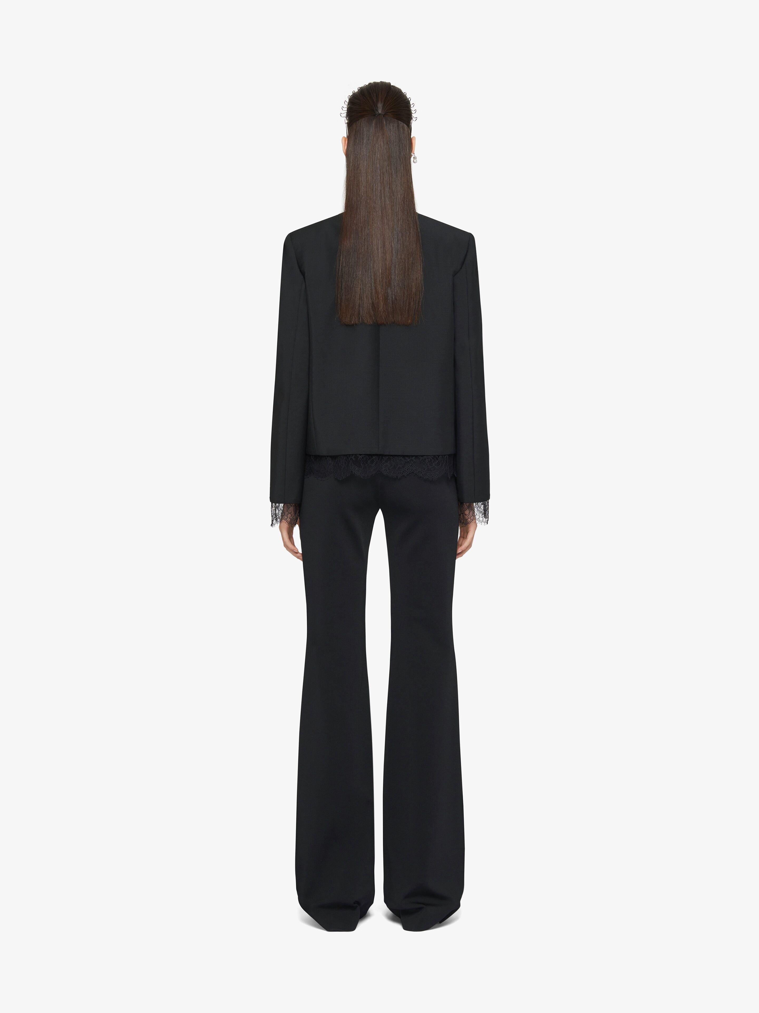Givenchy Round-neck Wool Coat In Black