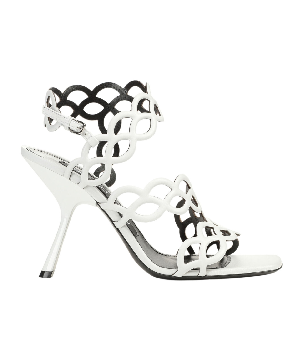 Sergio Rossi Square-headed High-heeled Sandals In White