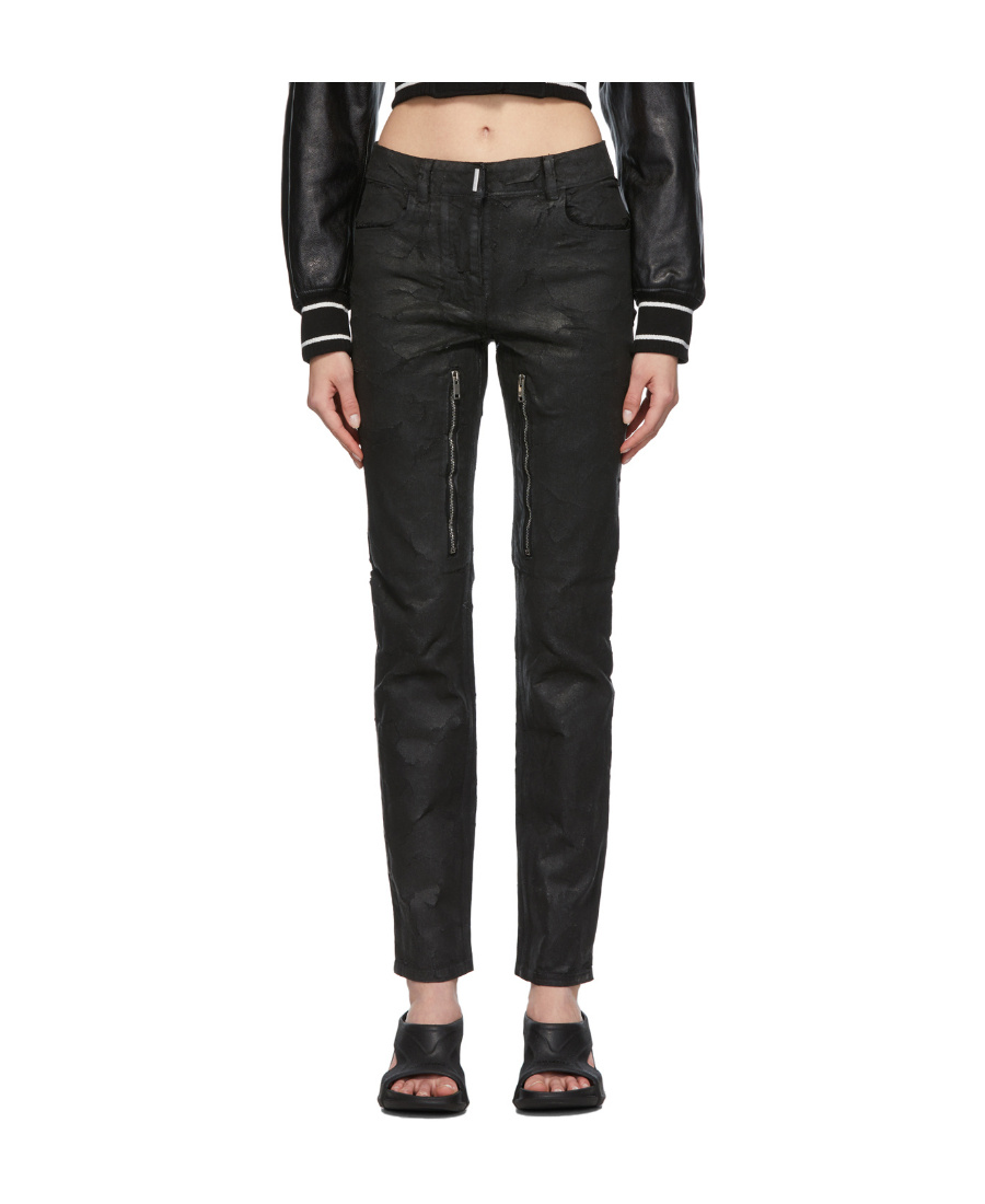 Givenchy Black Zip Jeans In Black