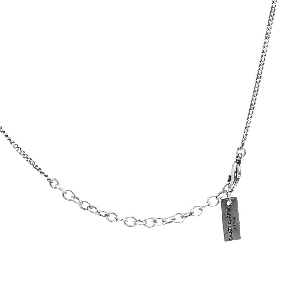 Saint Laurent Sl Charm Necklace Silver In Silver