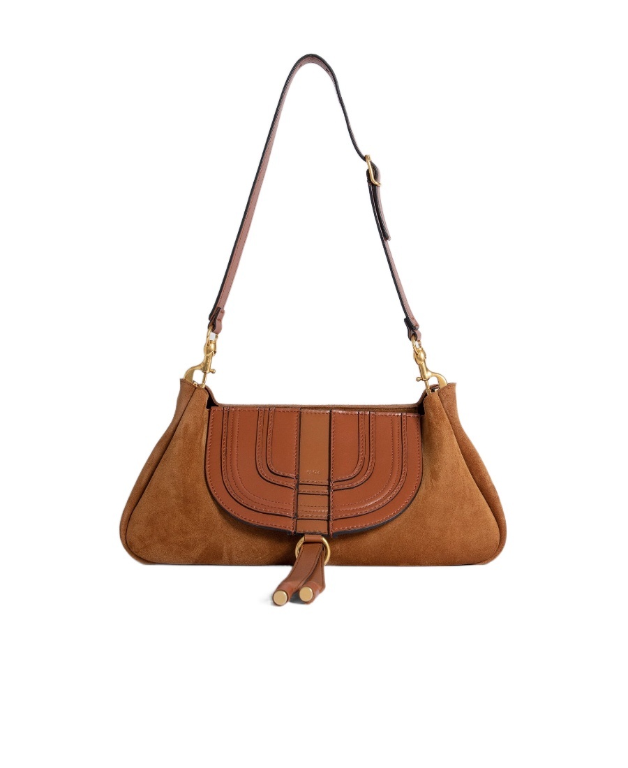 Chloé Marcie Suede Shoulder Bag In Brown