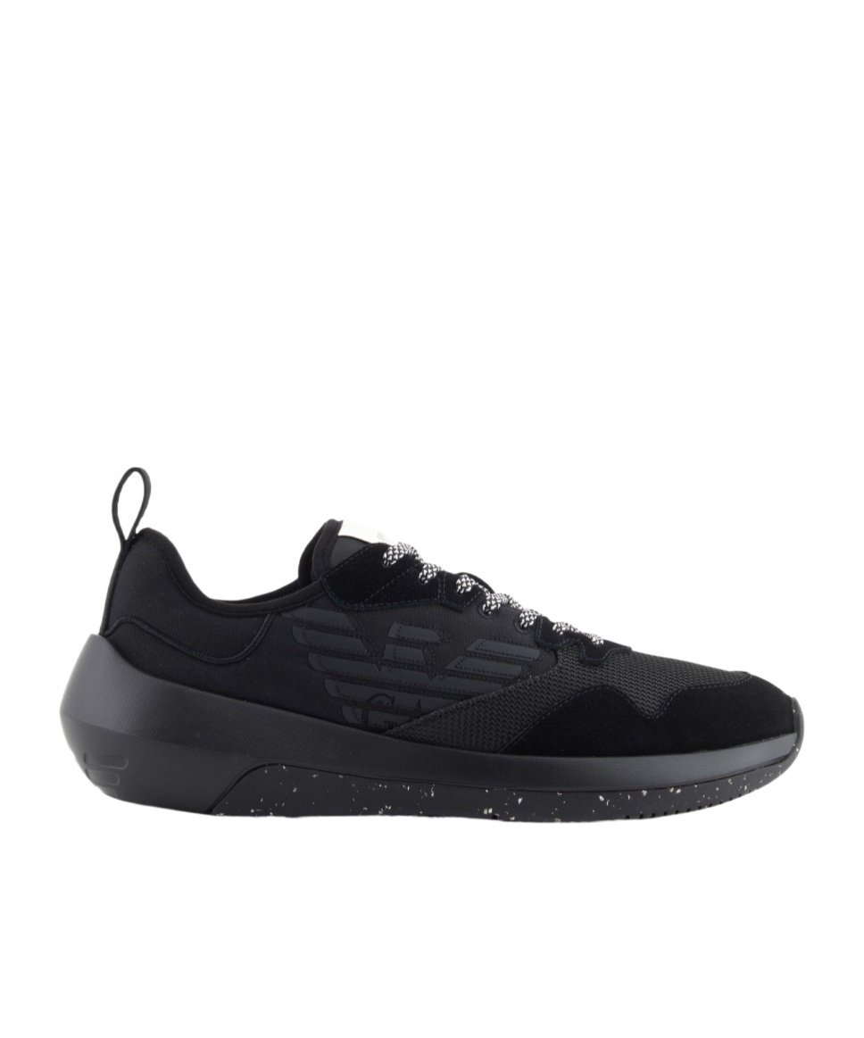 Emporio Armani Lace-up Sneakers In Black