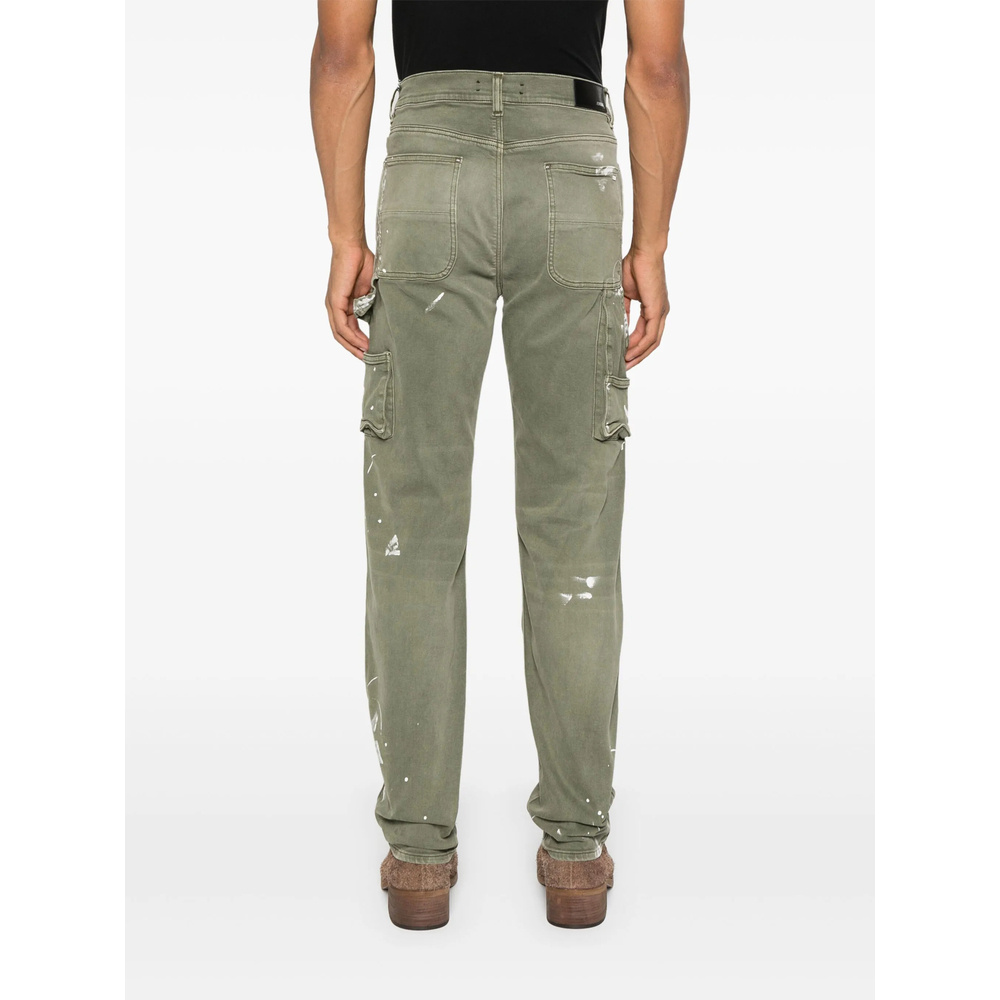 Amiri Khaki Army Logo Painted Slim Workman Jeans